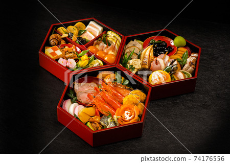 Typical Japanese food New Year dishes (OSECHI) 74176556