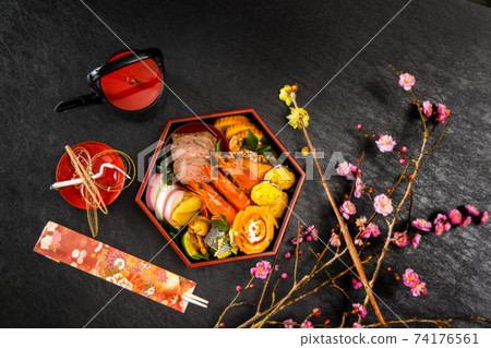 Typical Japanese food New Year dishes (OSECHI) 74176561