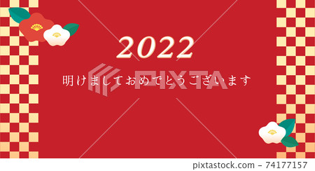 新年問候2022山茶花 74177157