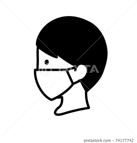 Illustration icon of a man wearing a mask (profile) Illustration icon of a man wearing a mask (profile) 74177742