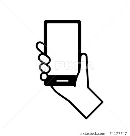 與智能手機的手狀圖標 74177747