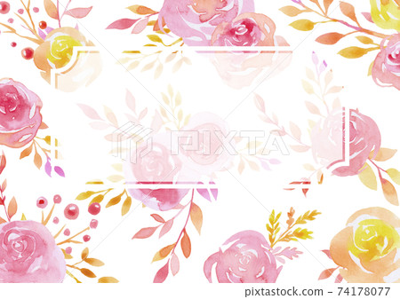 紅色和黃色玫瑰裝飾框架 紅色和黃色玫瑰裝飾框架 74178077