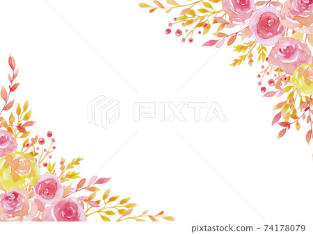 紅色和黃色玫瑰裝飾框架 紅色和黃色玫瑰裝飾框架 74178079