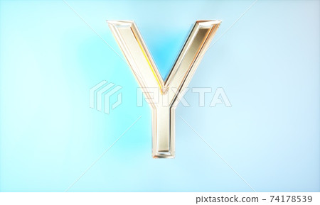 3D rendering english word y 74178539