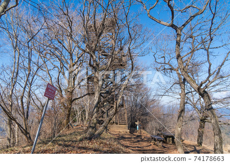 Observation tower on the summit of Mt. Takatori 74178663