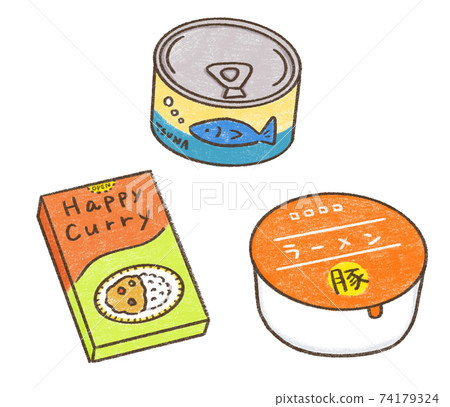 Illustration of cute ingredients_stocked food / retort food set 74179324