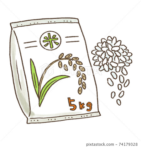 Illustration of cute ingredients_rice 5kg 74179328