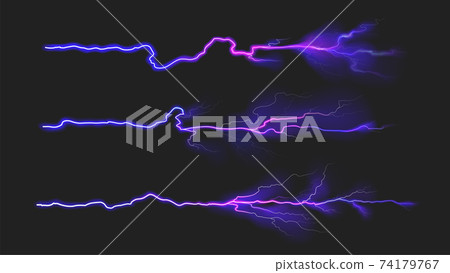 Thunderbolt lightning effect collection set Thunderbolt lightning effect collection set 74179767