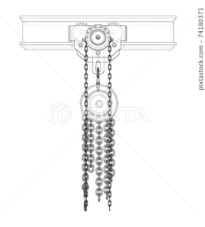 A Hoist on the beam. Vector A Hoist on the beam. Vector 74180371