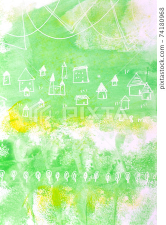 手繪水彩城堡城,林場 手繪水彩城堡城,林場 74180968