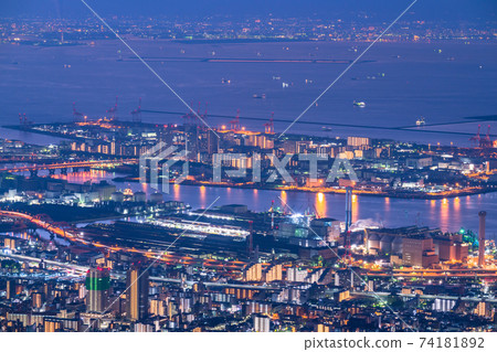 《兵庫縣》日本的三大夜景,九州台的夜景 《兵庫縣》日本的三大夜景,九州台的夜景 74181892