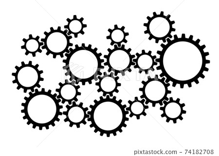 Combination of various gears Icon illustration Combination of various gears Icon illustration 74182708