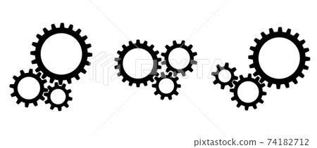 Gear combination icon variation set Gear combination icon variation set 74182712