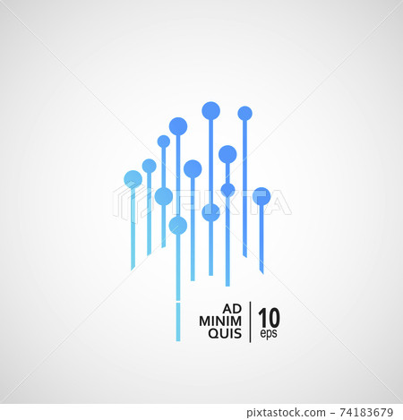 Abstract lines with dots pattern. Vector illustration 74183679
