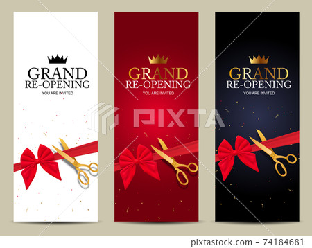 Grand RE-Opening Card Business Poster Background. Vector Illustration EPS10 Grand RE-Opening Card Business Poster Background. Vector Illustration EPS10 74184681