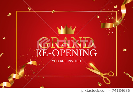 Grand RE-Opening Card Business Poster Background. Vector Illustration EPS10 Grand RE-Opening Card Business Poster Background. Vector Illustration EPS10 74184686