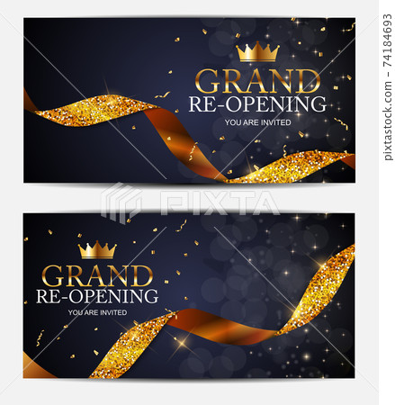 Grand RE-Opening Card Business Poster Background. Vector Illustration EPS10 Grand RE-Opening Card Business Poster Background. Vector Illustration EPS10 74184693