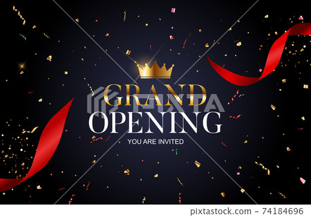 Grand RE-Opening Card Business Poster Background. Vector Illustration EPS10 Grand RE-Opening Card Business Poster Background. Vector Illustration EPS10 74184696