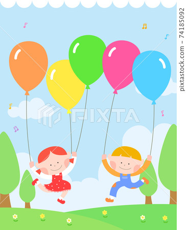 收集可愛的兒童插圖02 74185092