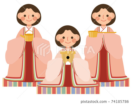Hinamatsuri, three official women, felt 74185786