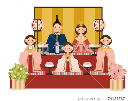 Hinamatsuri Hina dolls, three official women 74185787