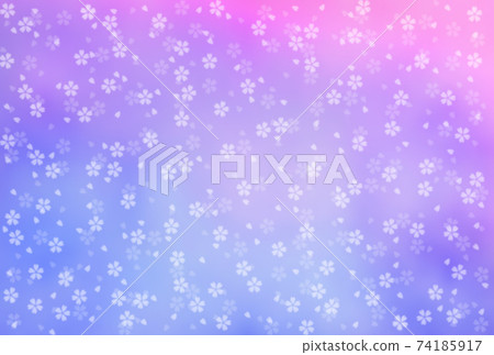 和服花紋風格背景圖鮮豔的三種顏色的櫻花花紋圖案模糊的紫色系統還有其他顏色 74185917