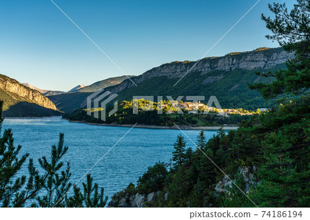 Lac de Castillon near Verdon River, Saint-Julien-du-Verdon, Provence, France 74186194