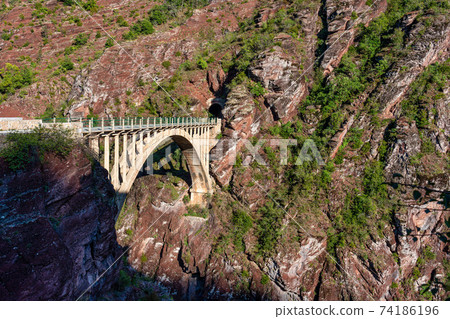 Gorges de Daluis or Chocolate canyon in Provence-Alpes, France. 74186196