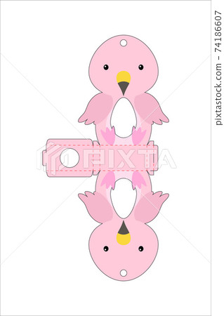 Cute easter egg holder flamingo template. Retail paper box for the easter egg. Printable color scheme. Laser cutting vector template. Isolated packaging design illustration. Cute easter egg holder flamingo template. Retail paper box for the easter egg. Printable color scheme. Laser cutting vector template. Isolated packaging design illustration. 74186607