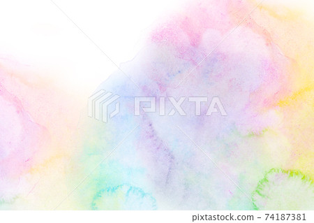背景材料彩虹色水彩紋理 背景材料彩虹色水彩紋理 74187381