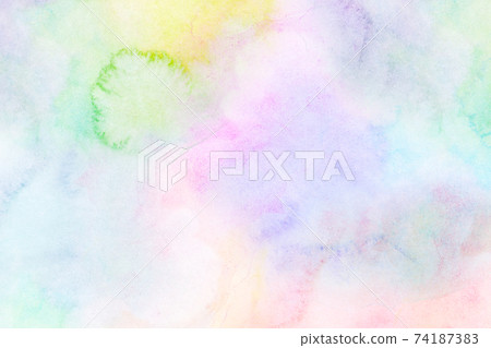 背景材料彩虹色水彩紋理 背景材料彩虹色水彩紋理 74187383