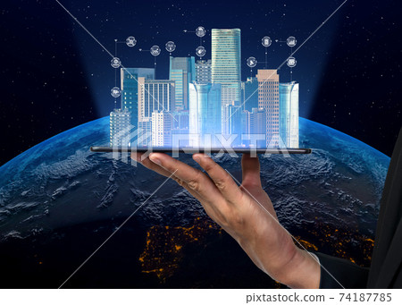 Advanced communication and global internet network connection in smart city 74187785