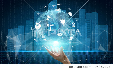 Advanced communication and global internet network connection in smart city 74187798