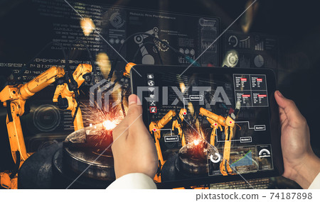 Engineer controls robotic arms by augmented reality industry technology 74187898