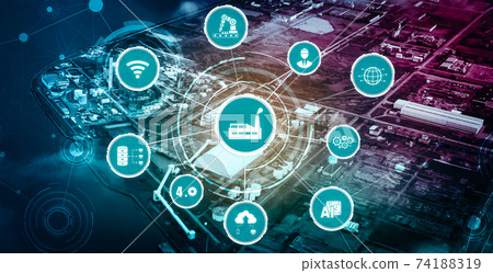 Industry 4.0 technology concept - Smart factory for fourth industrial revolution 74188319