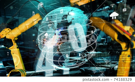 Smart industry robot arms modernization for digital factory tech 74188329