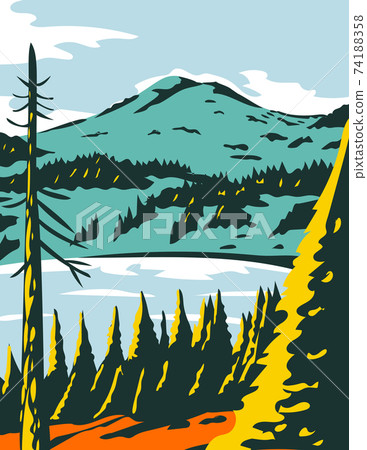 Lassen Volcanic National Park in California WPA Poster Art 74188358