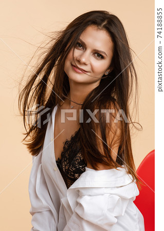 Portrait of young girl with perfect skin and Portrait of young girl with perfect skin and 74188855