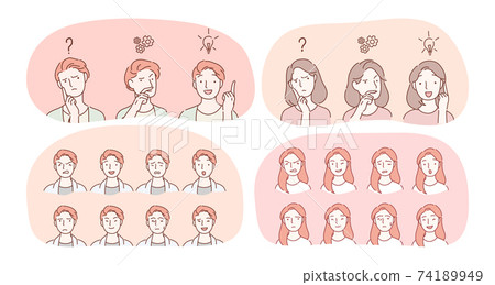 Emotions, facial expression variety concept Emotions, facial expression variety concept 74189949