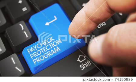 Hand Finger Press PAYCHECK PROTECTION PROGRAM Key. 74190989