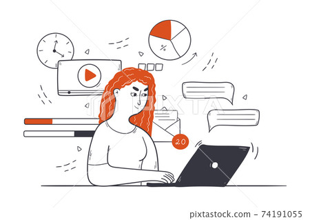 Business, multitasking, time management concept Business, multitasking, time management concept 74191055