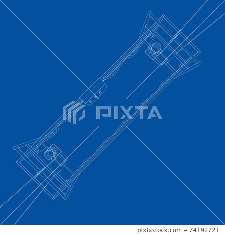 Empty construction elevator. Vector Empty construction elevator. Vector 74192721