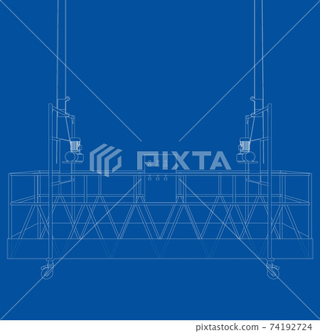 Empty construction elevator. Vector Empty construction elevator. Vector 74192724