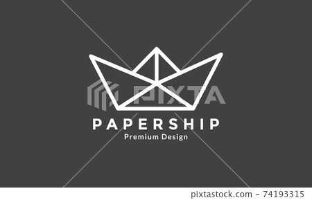 paper craft line ship kids logo vector icon symbol graphic design illustration 74193315