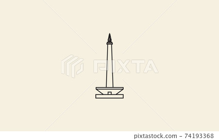 jakarta city monument lines logo vector icon symbol graphic design illustration 74193368