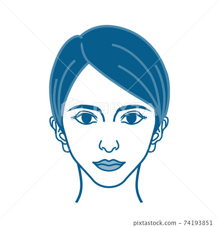 Shortcut female head front line art - Stock Illustration [74193851] - PIXTA