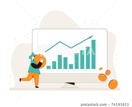 Financial growth. Investment concept. Lucky retail investor. Vector illustration. 74193913