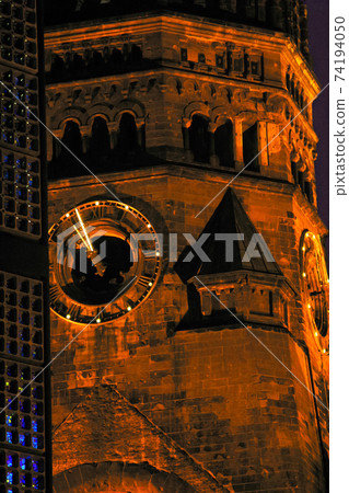 Kaiser Wilhelm Memorial Church at Breitscheidplatz, Berlin, Germany, an anti-war memorial. 74194050