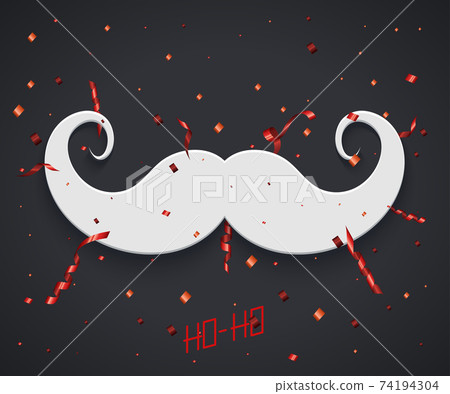 vector modern mustache santa icon and confetti glitter vector modern mustache santa icon and confetti glitter 74194304