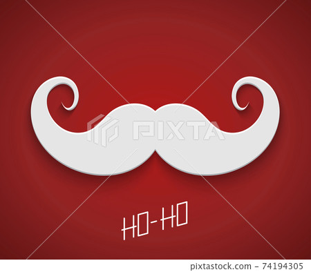 vector modern mustache santa icon on red background vector modern mustache santa icon on red background 74194305